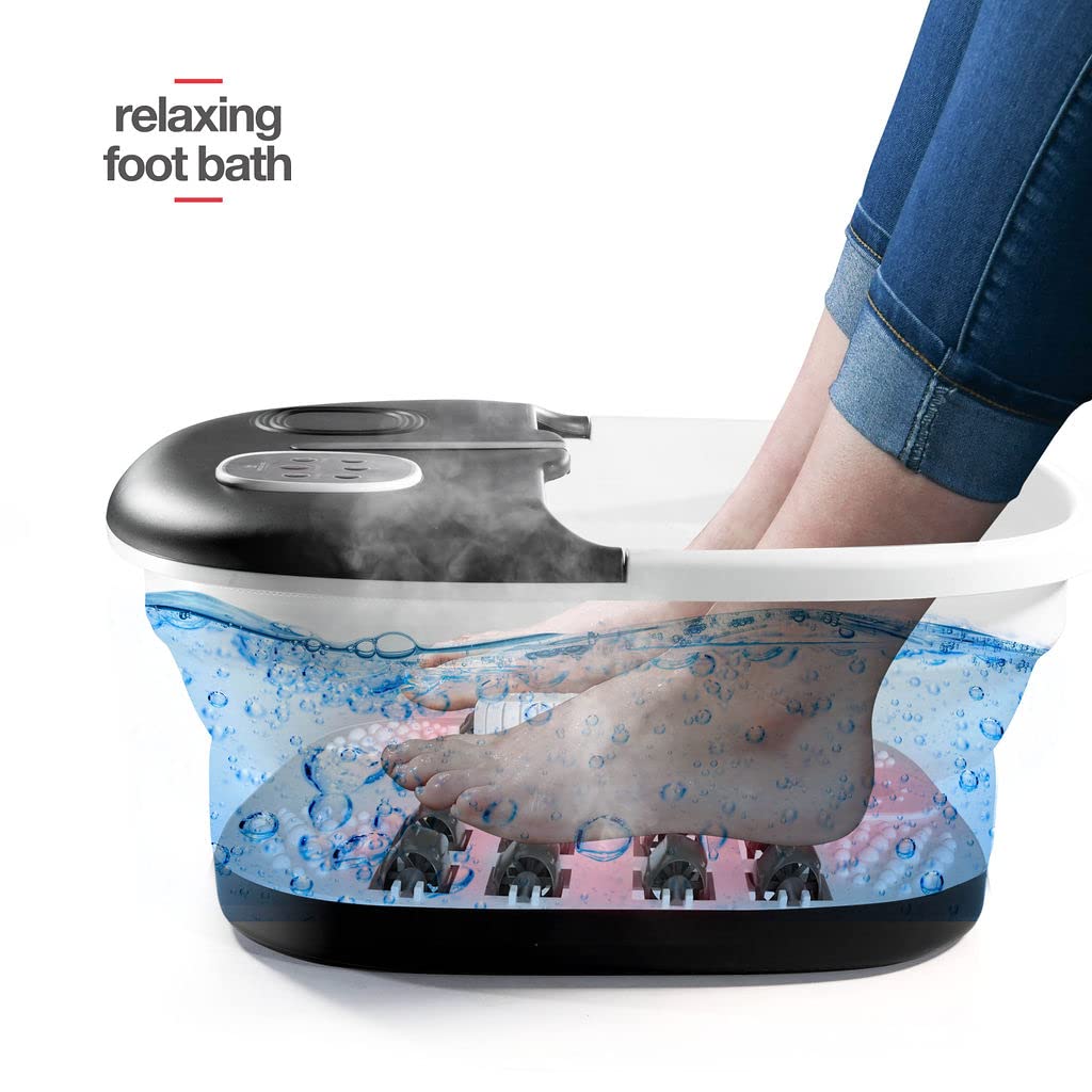 Medical King foot massager showing bubble jets and rollers