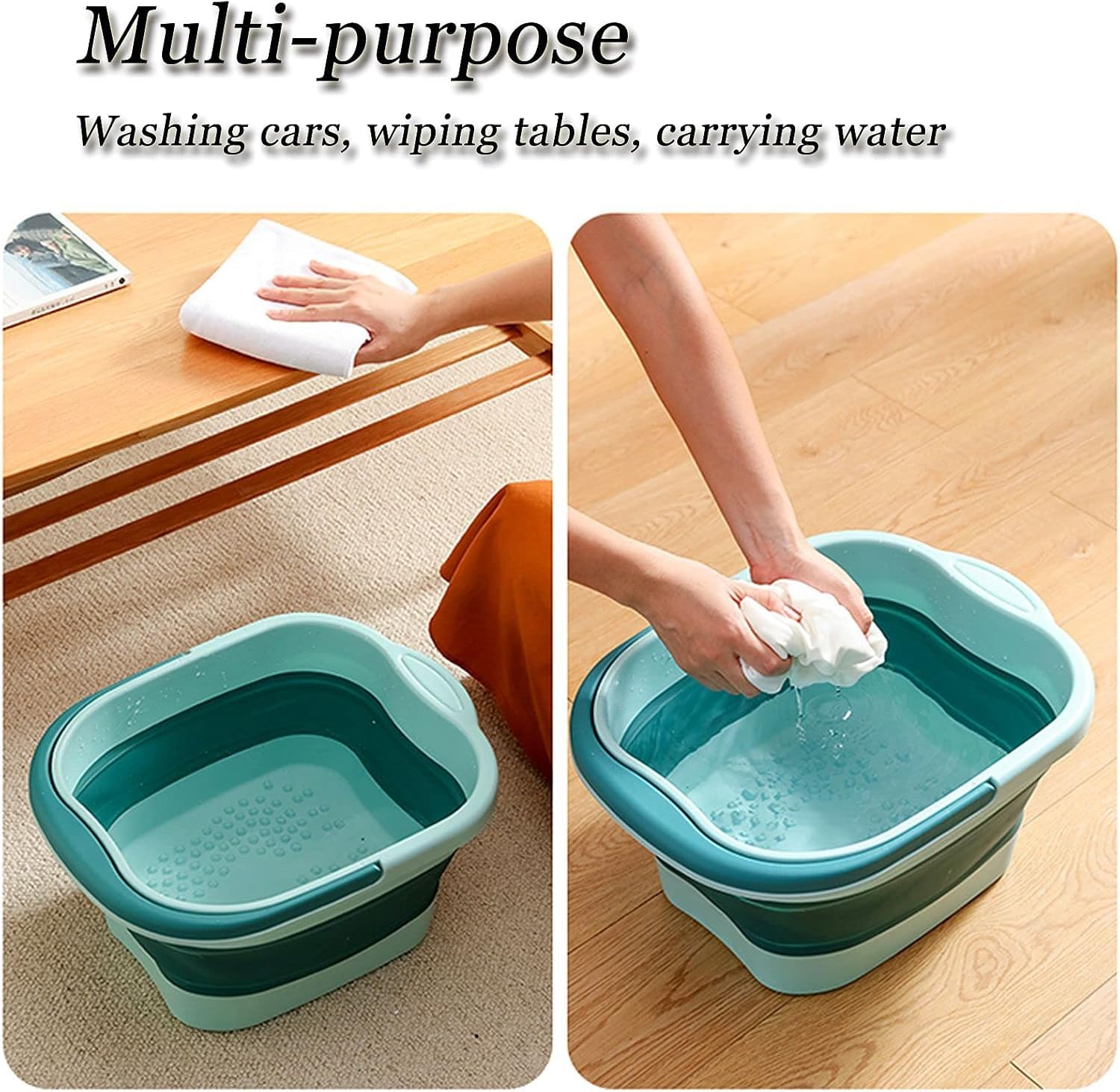 Person using VPGS foot bath massager at home