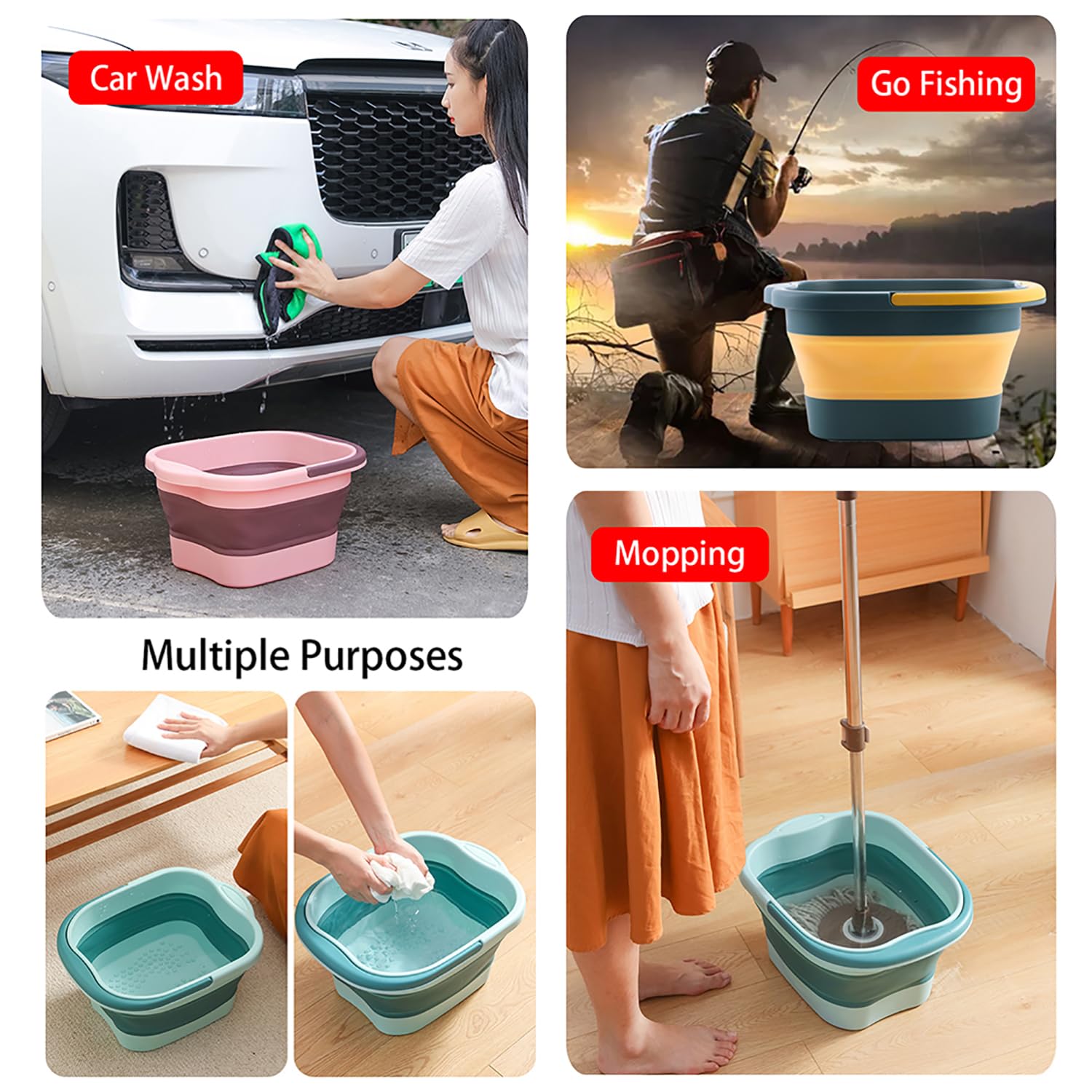 Sturdy handle design on portable pedicure foot soak basin