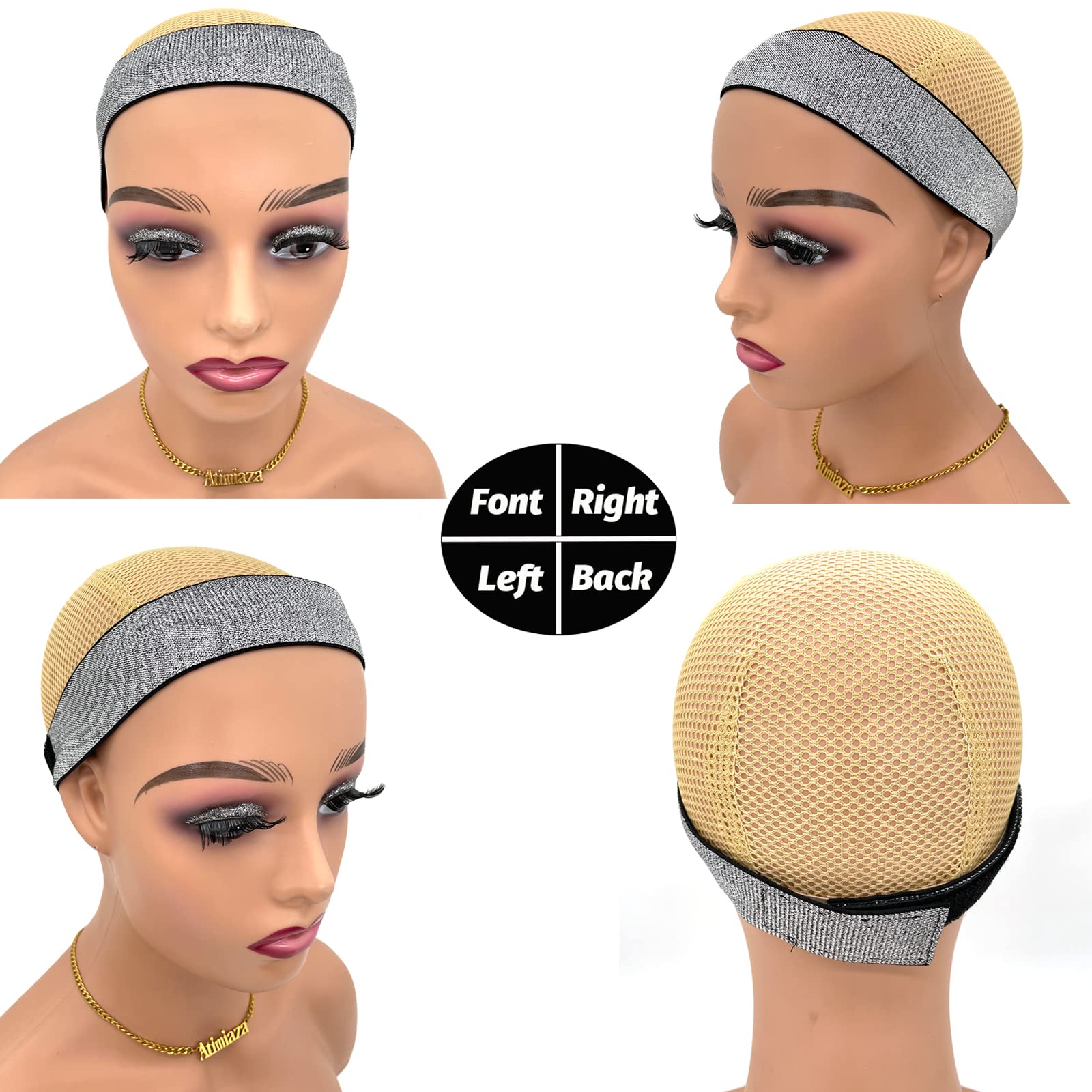Three pieces pack of ultra soft stretchable polyester wig bands for hair styling