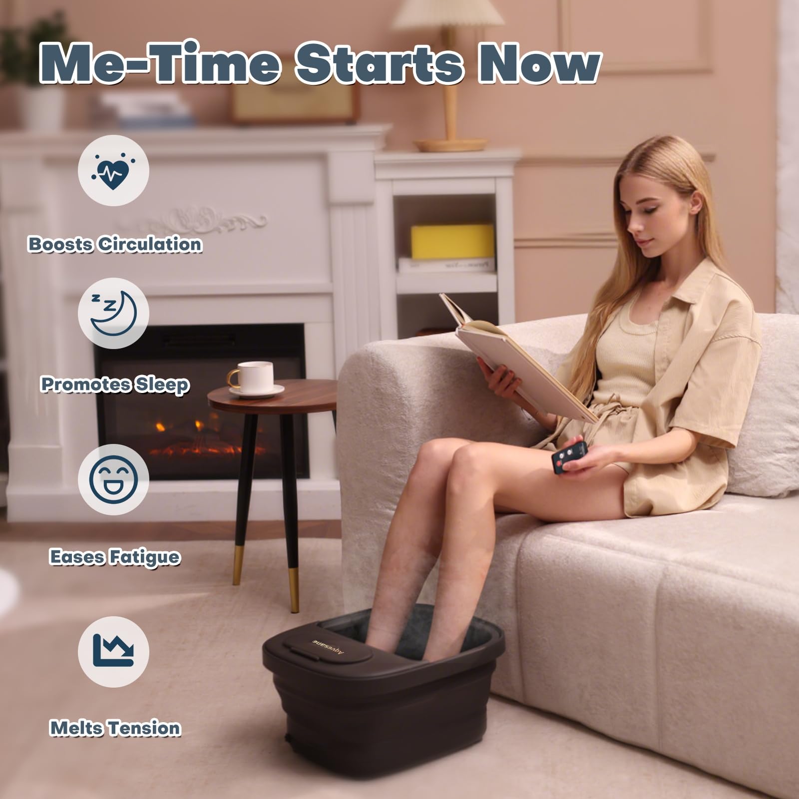 Aqvesane foot bath remote control and settings