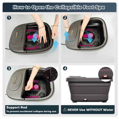 Side view of Aqvesane electric feet soaking tub