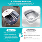 ECARBME Foot Spa Bath Massager operating in a living room setting with warm bubbling water