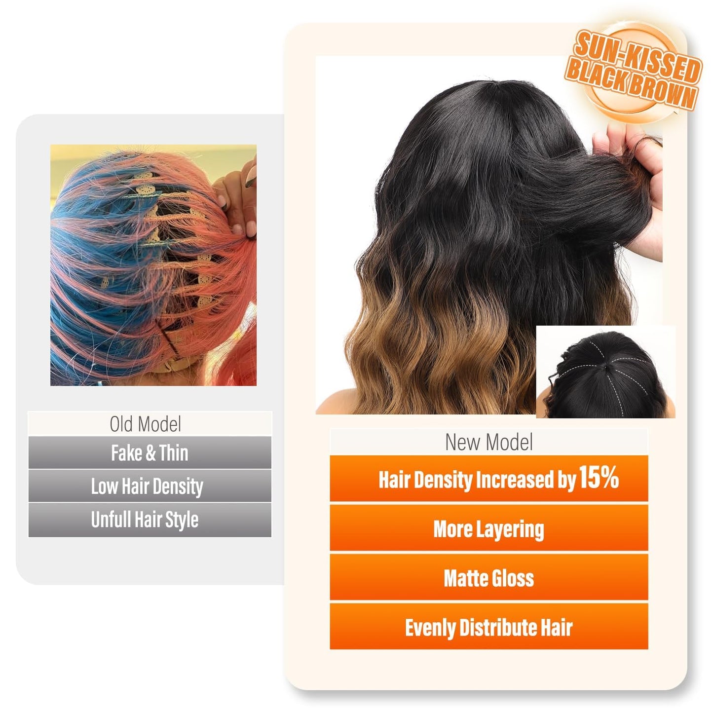 Packaging layout of the authentic Nnzes heat resistant synthetic wig with basic care instructions.