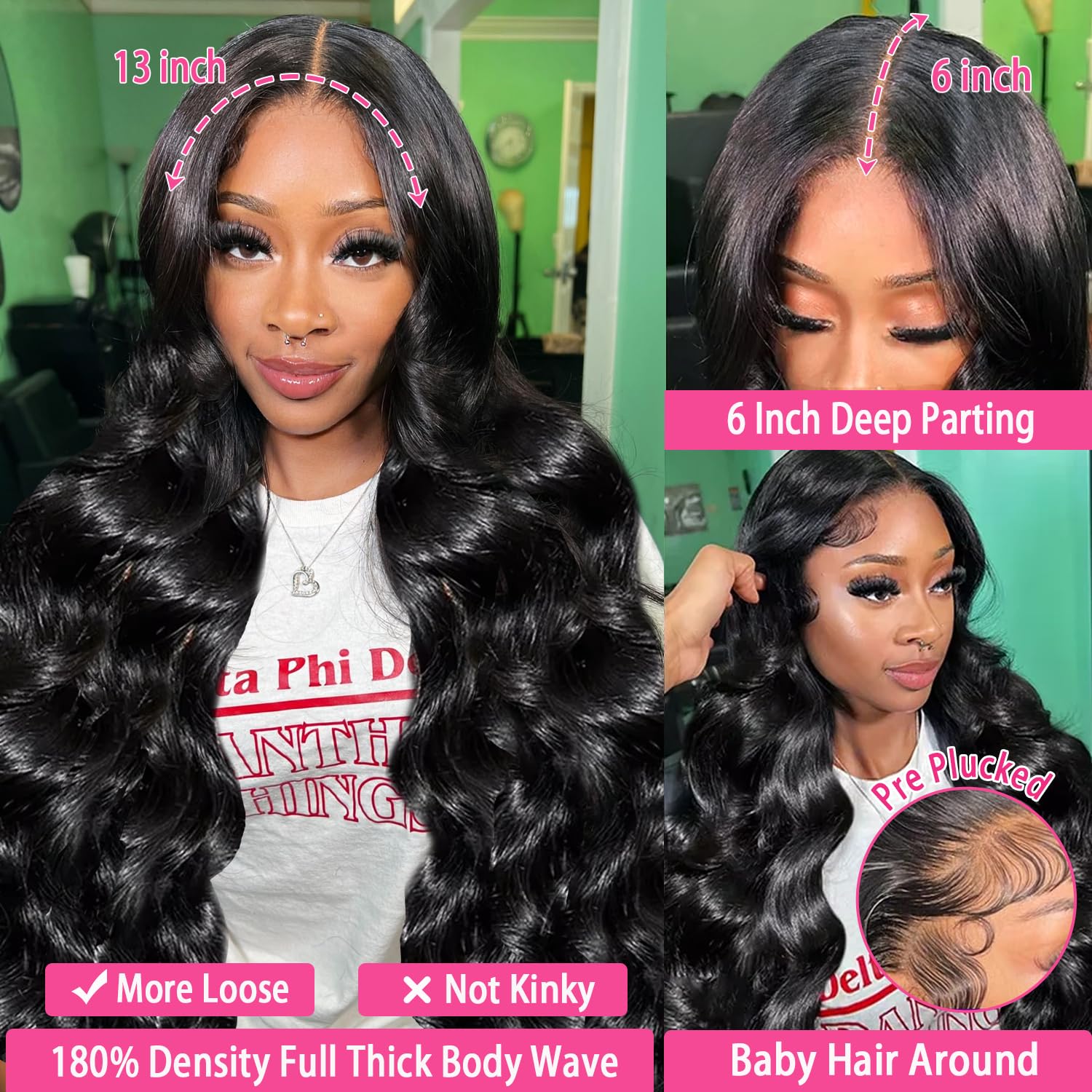 Texture detail of premium unprocessed Brazilian virgin human hair in natural black color