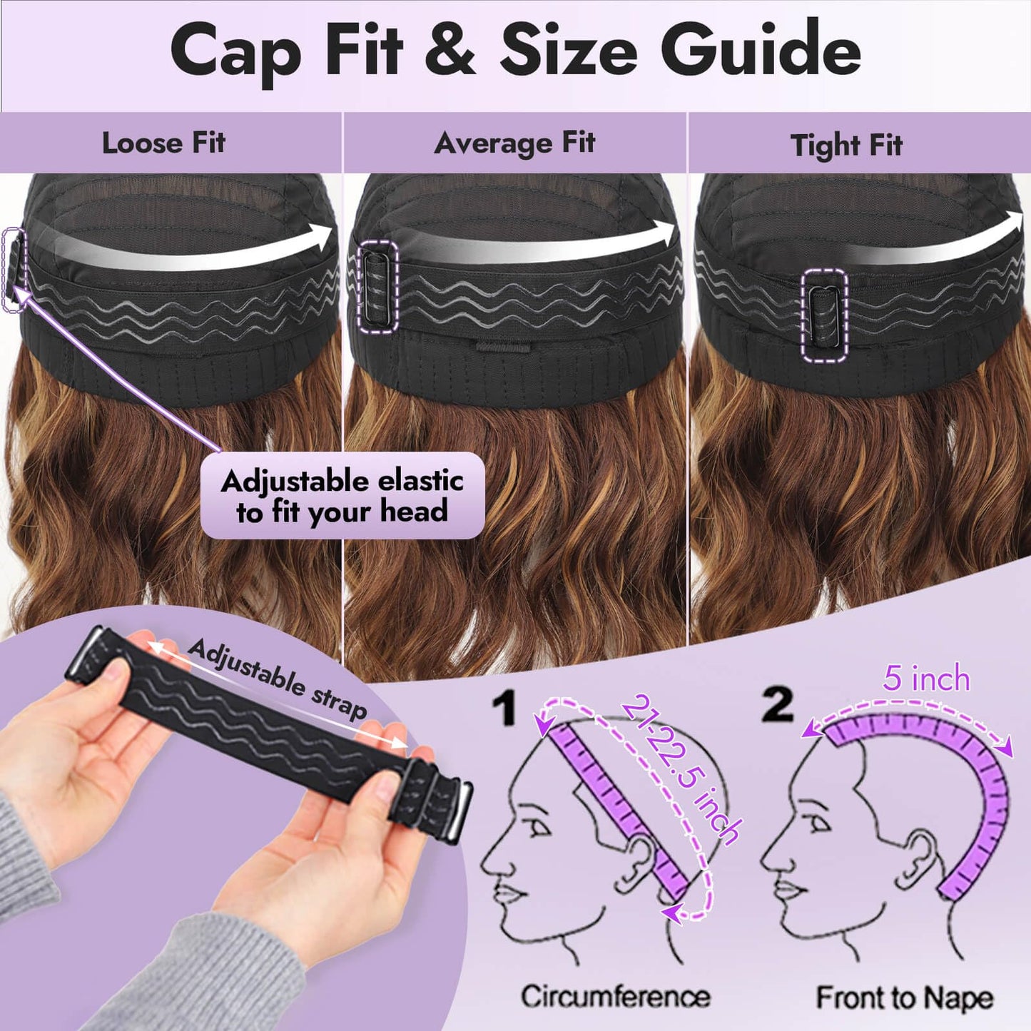 Authentic imported Eawwii synthetic lace front wig showing texture details under bright lighting.