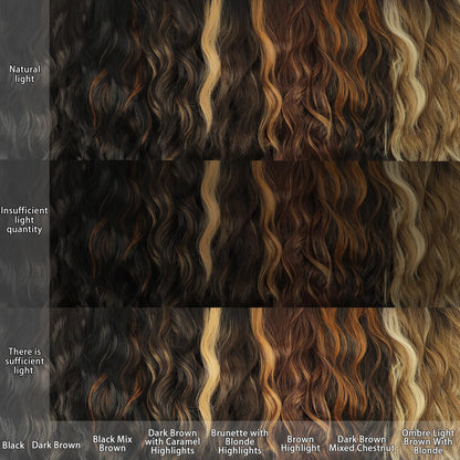Packaging details and included wig caps for the premium fourteen inch short wavy hairstyle.
