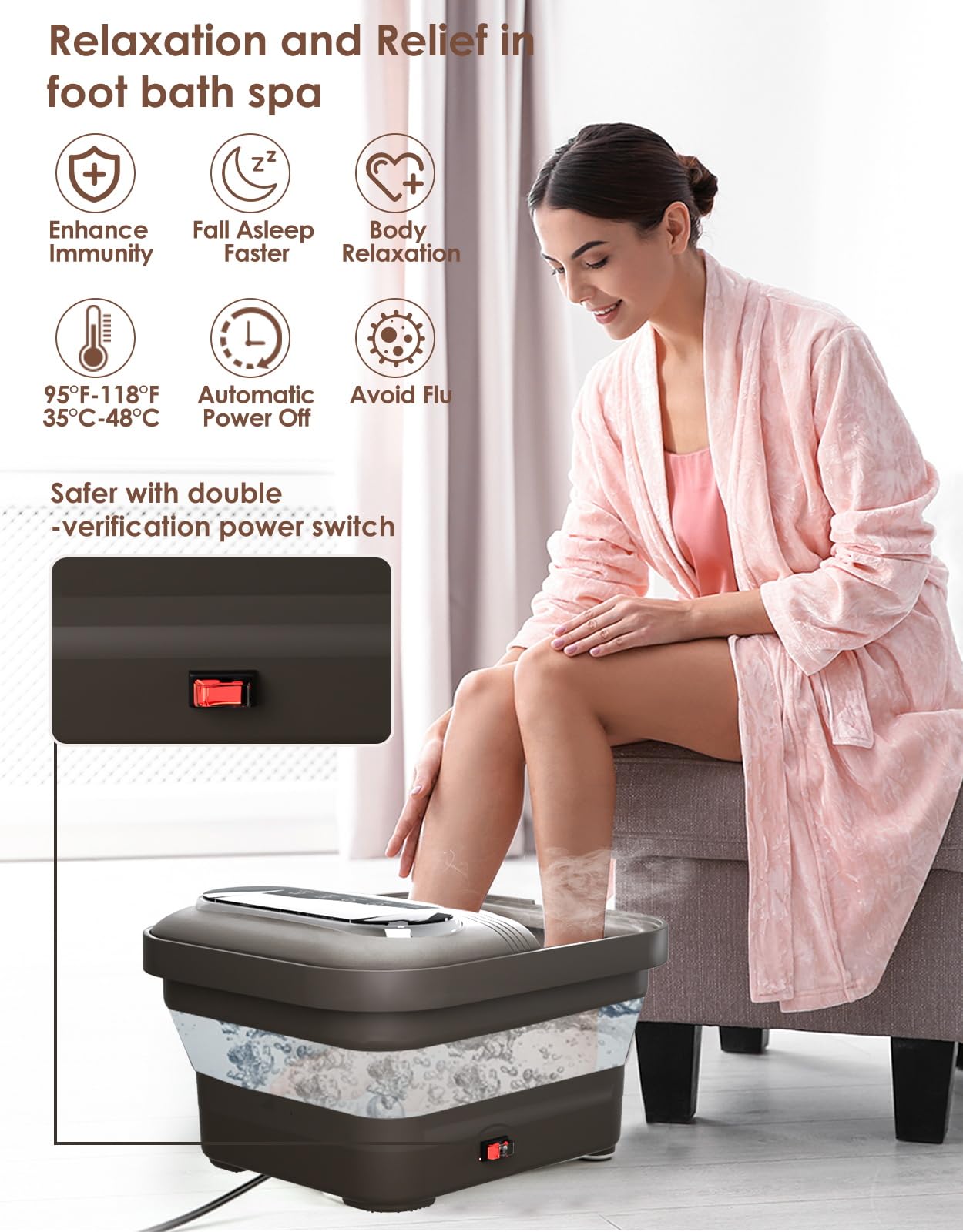 Side profile of folded grey collapsible foot bath