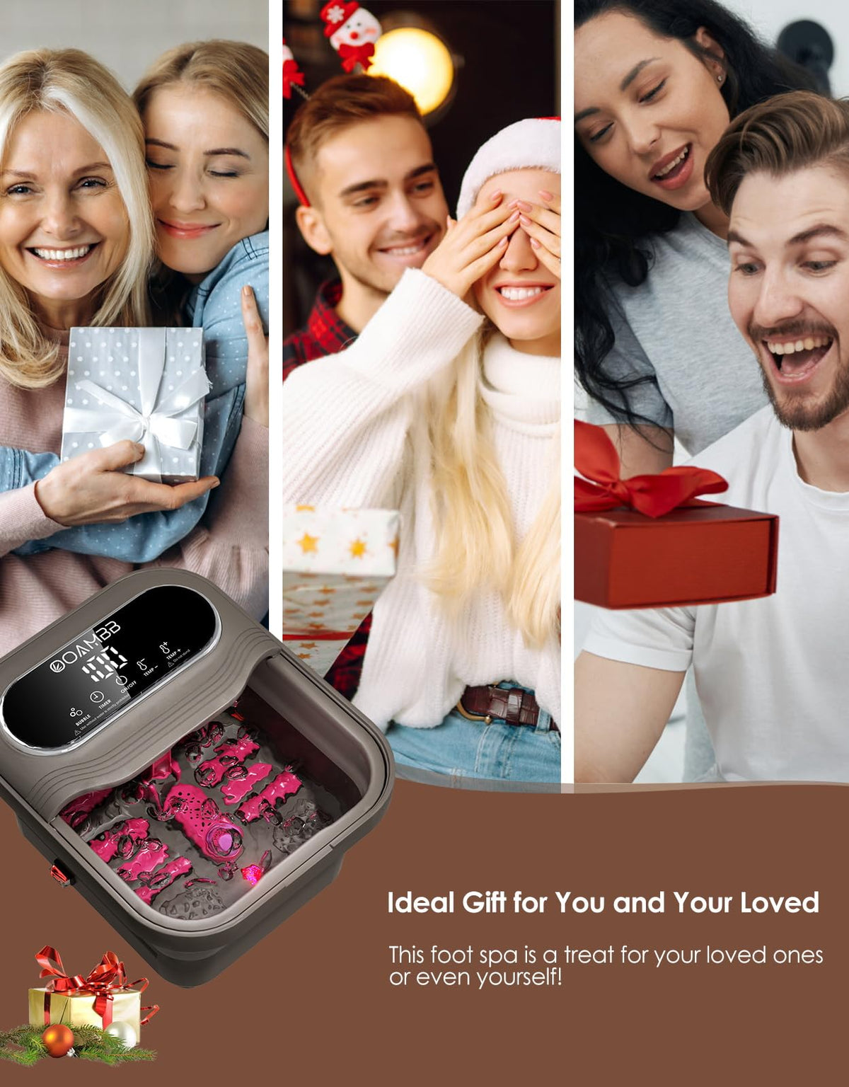OOAMBB grey foot spa angle view for home relaxation