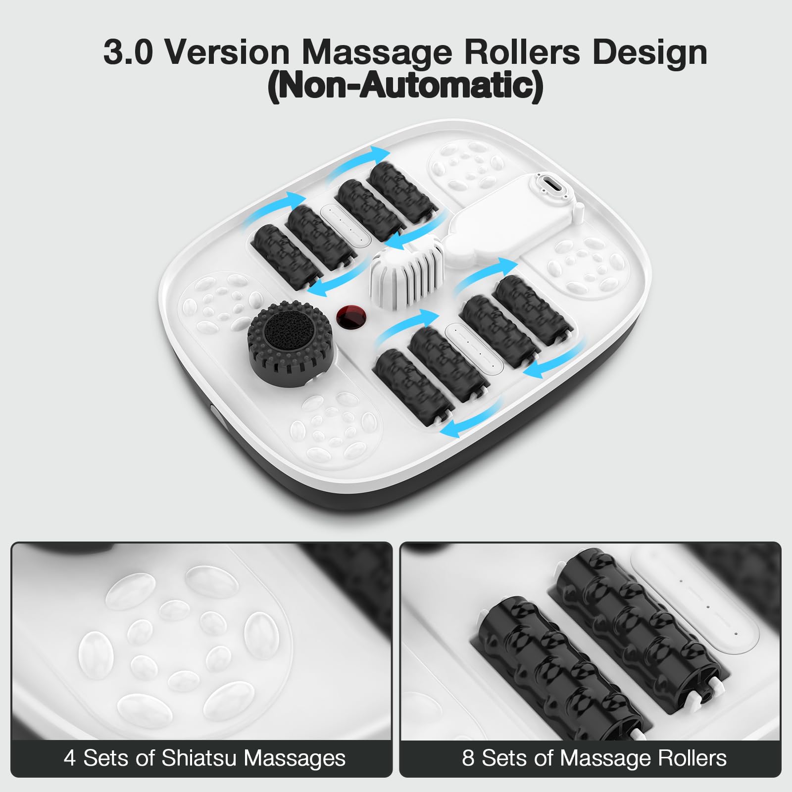 Side view of Hospan foot spa showing collapsible storage design