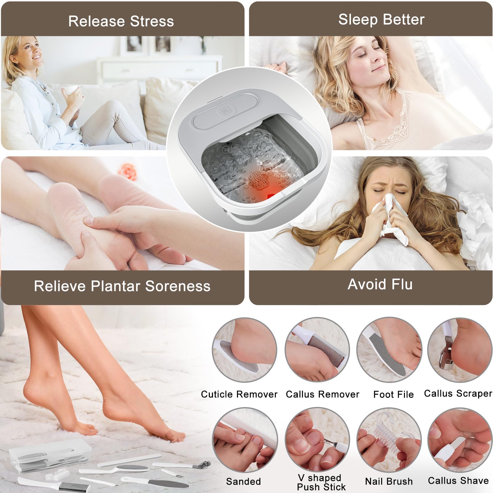 Close up of shiatsu massage rollers in the Unifull foot spa