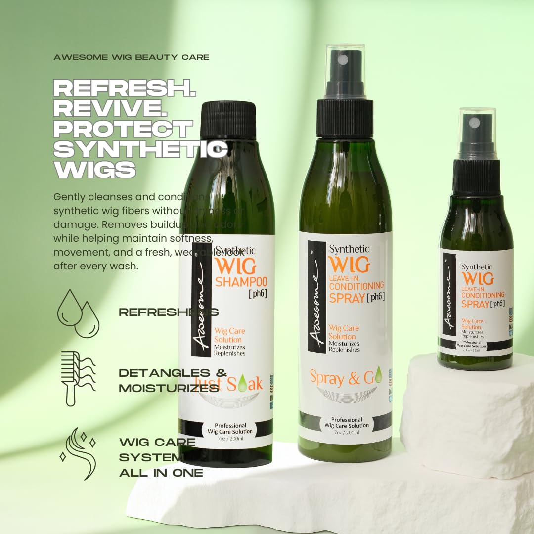 Awesome professional pH6 wig detangler spray with coconut oil for synthetic hair extensions