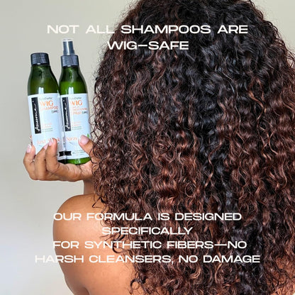 Back label of Awesome synthetic wig leave in conditioner showing instructions and ingredients