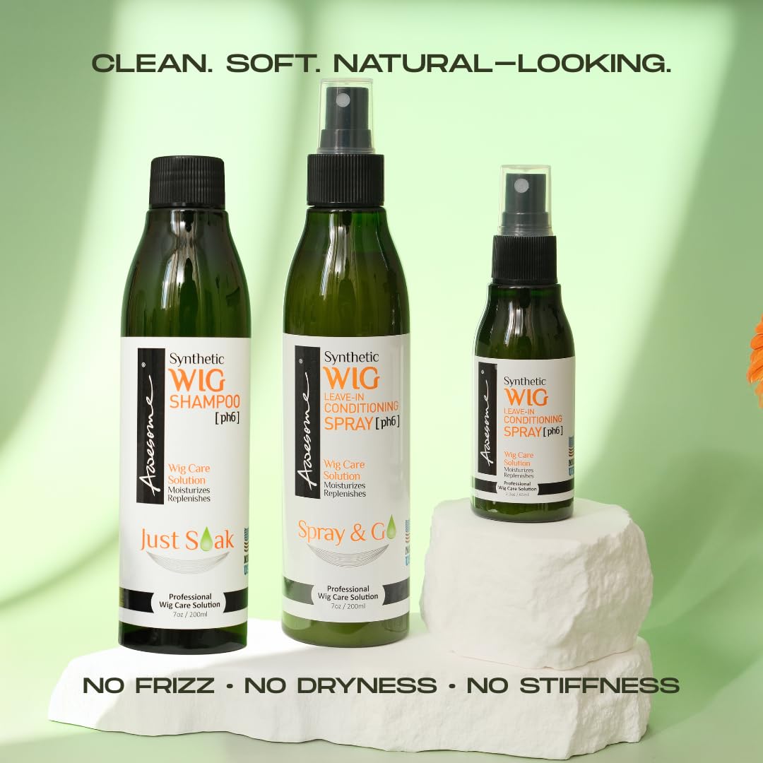 Awesome premium synthetic wig detangler and anti static leave in spray for easy combing