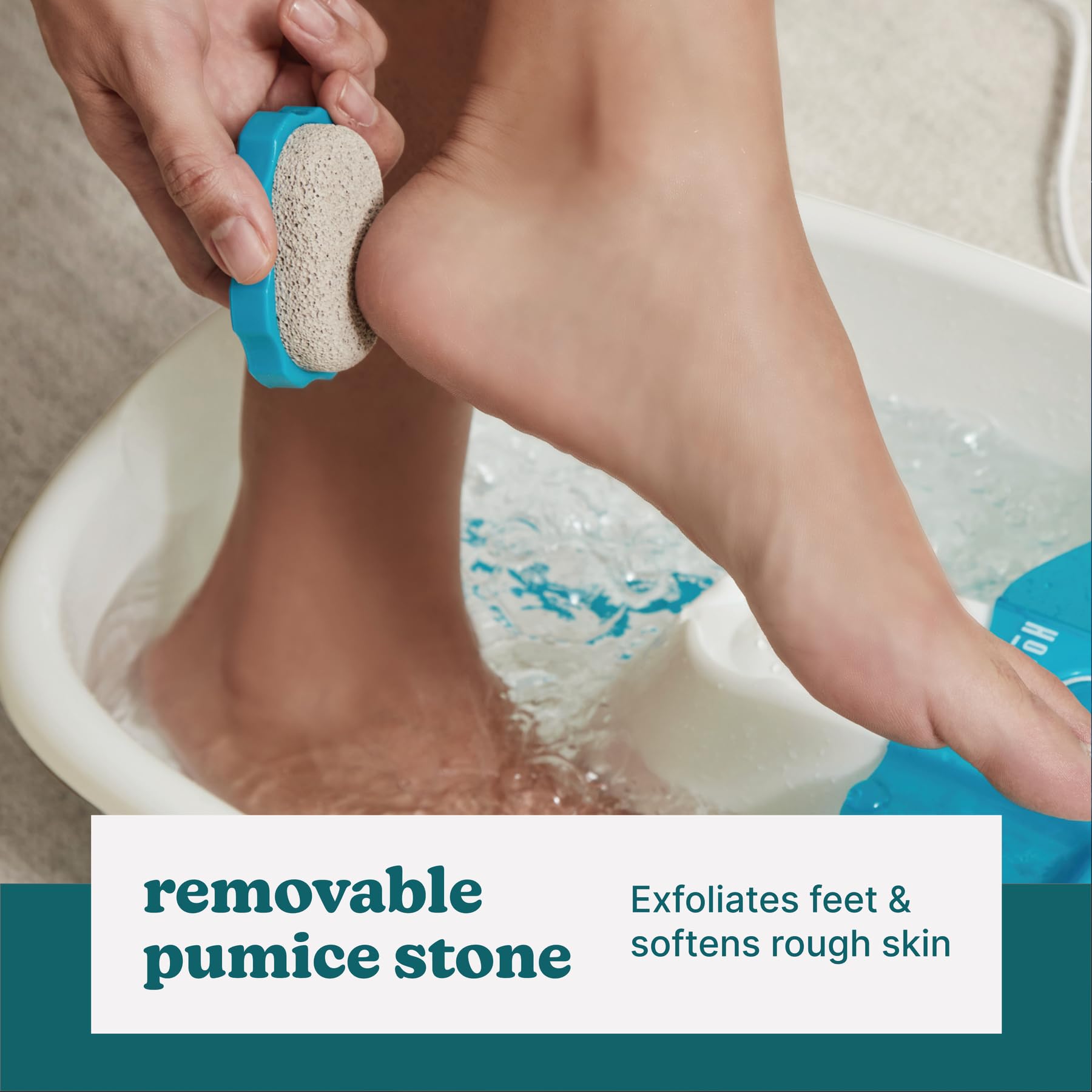 Close up of raised massage nodes in Homedics foot spa