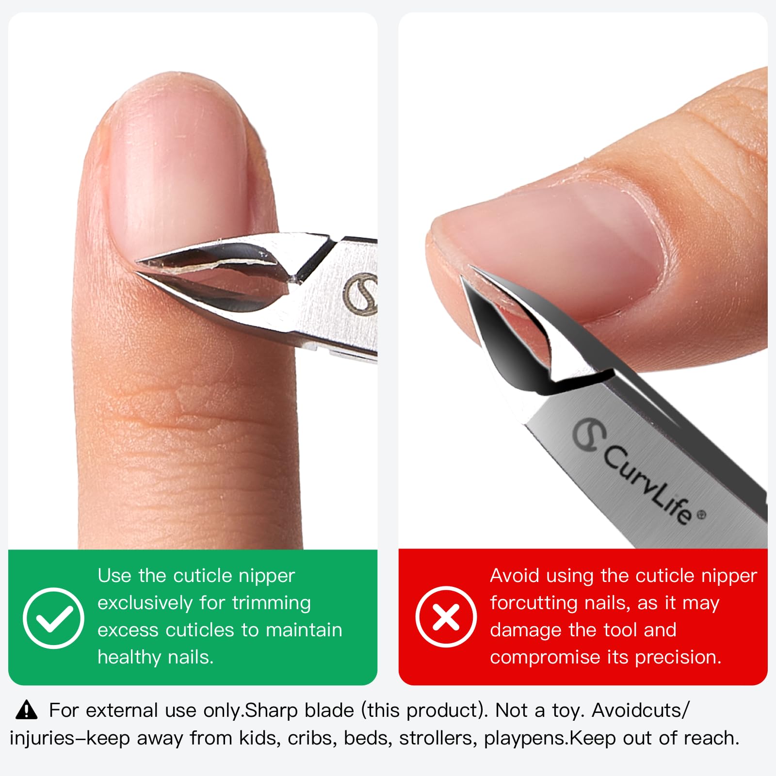 High precision stainless steel cuticle cutter for pedicures