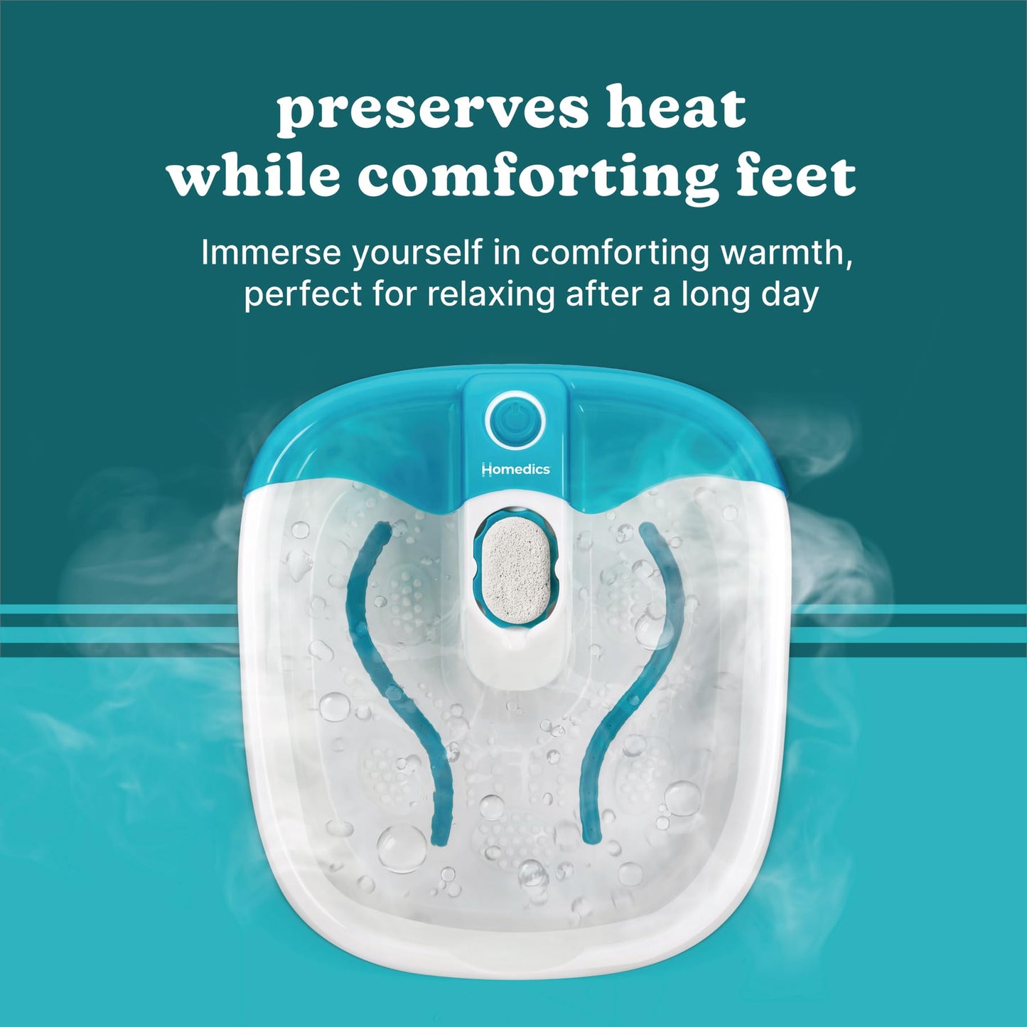 Removable pumice stone feature of Homedics Bubble Mate
