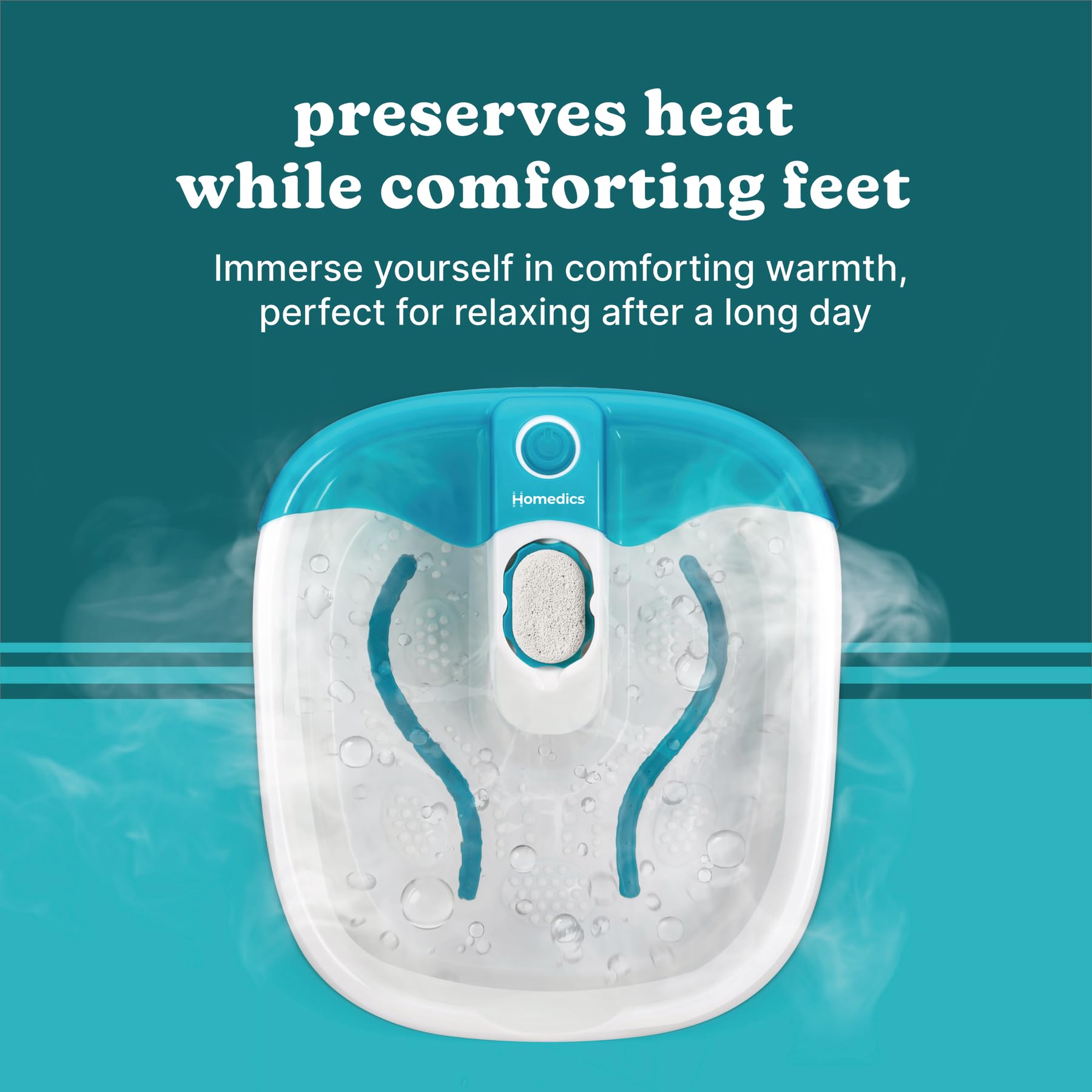 Removable pumice stone feature of Homedics Bubble Mate