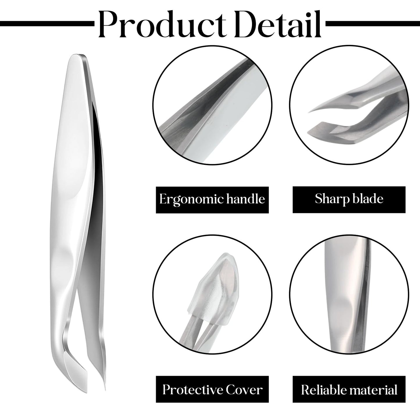Stainless steel cuticle clipper pointed tip close up