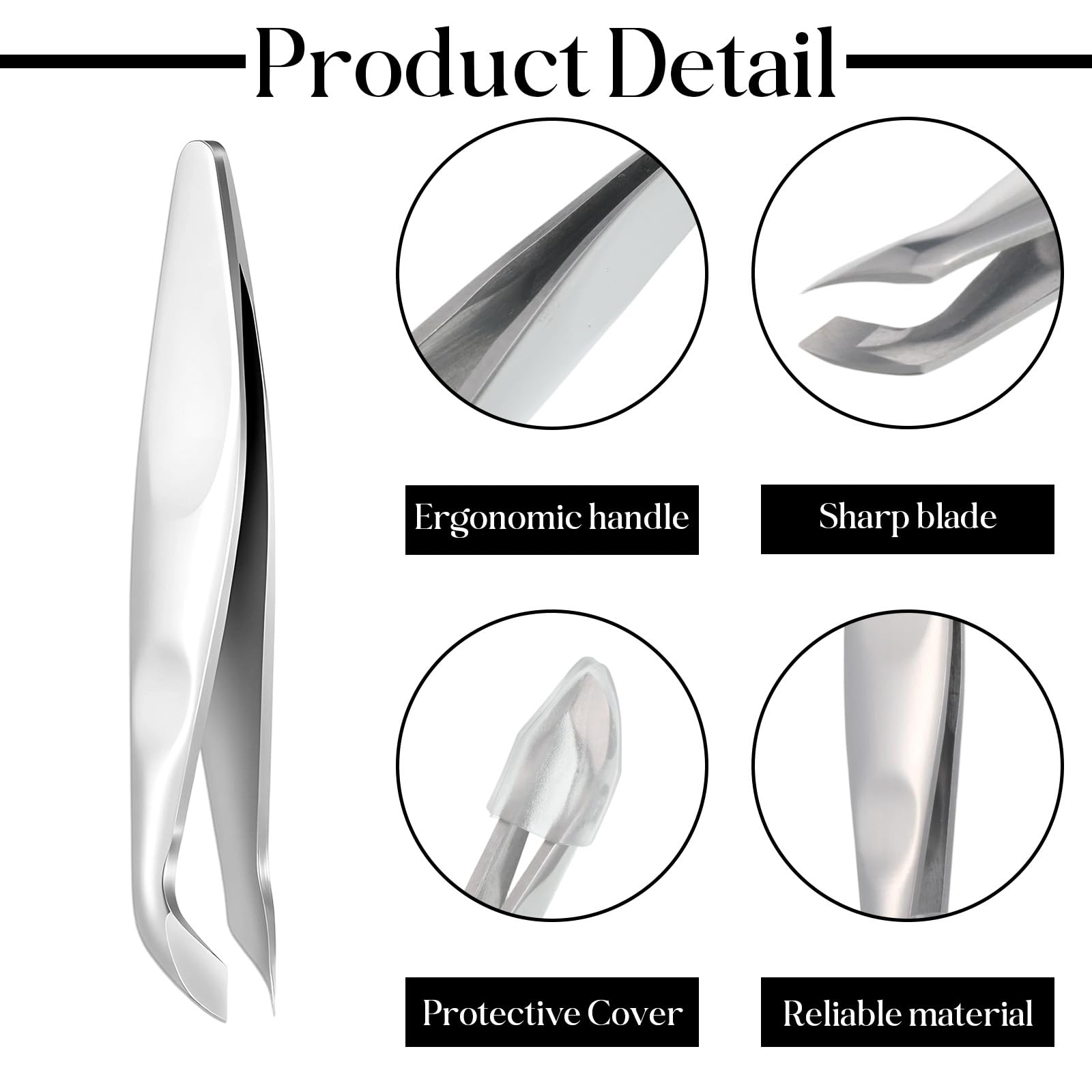 Stainless steel cuticle clipper pointed tip close up