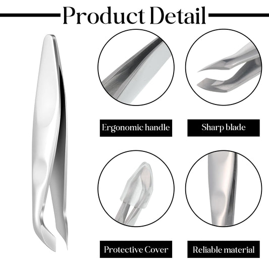 Stainless steel cuticle clipper pointed tip close up