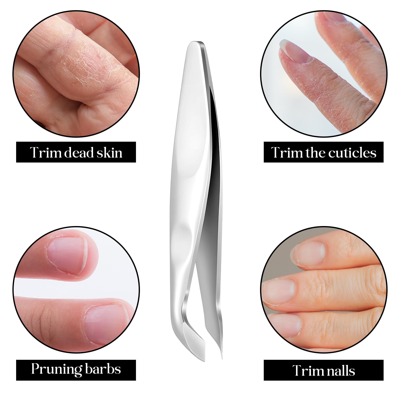 Three piece manicure tool set for nail grooming