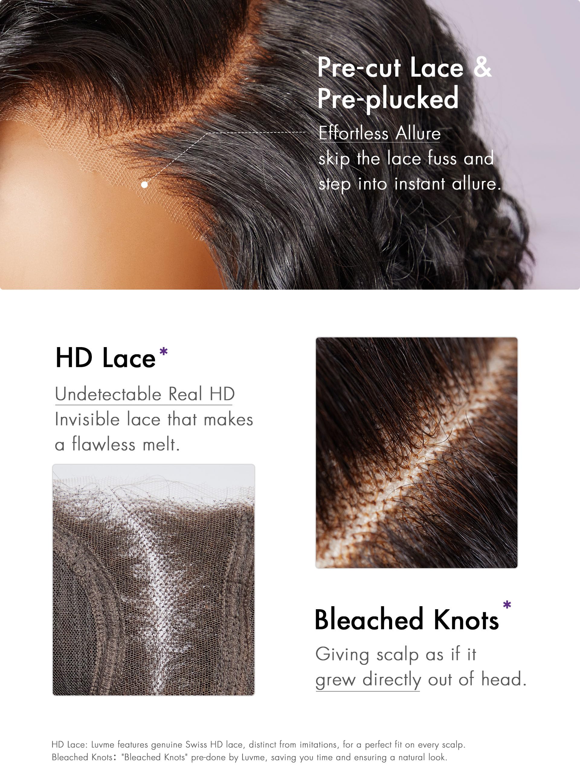 Luvme Hair 180 percent density human hair wig showing the thick volume and premium texture of the short curls.