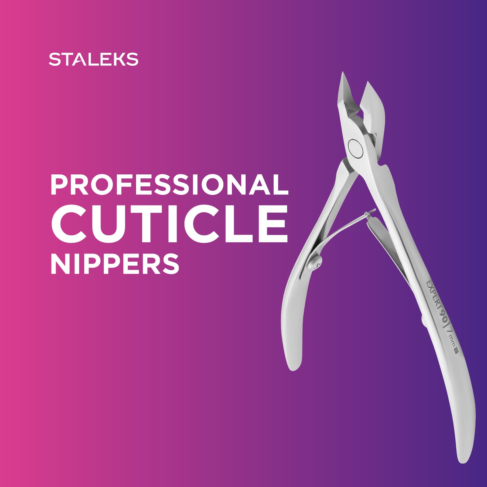 Professional stainless steel manicure nipper handle detail