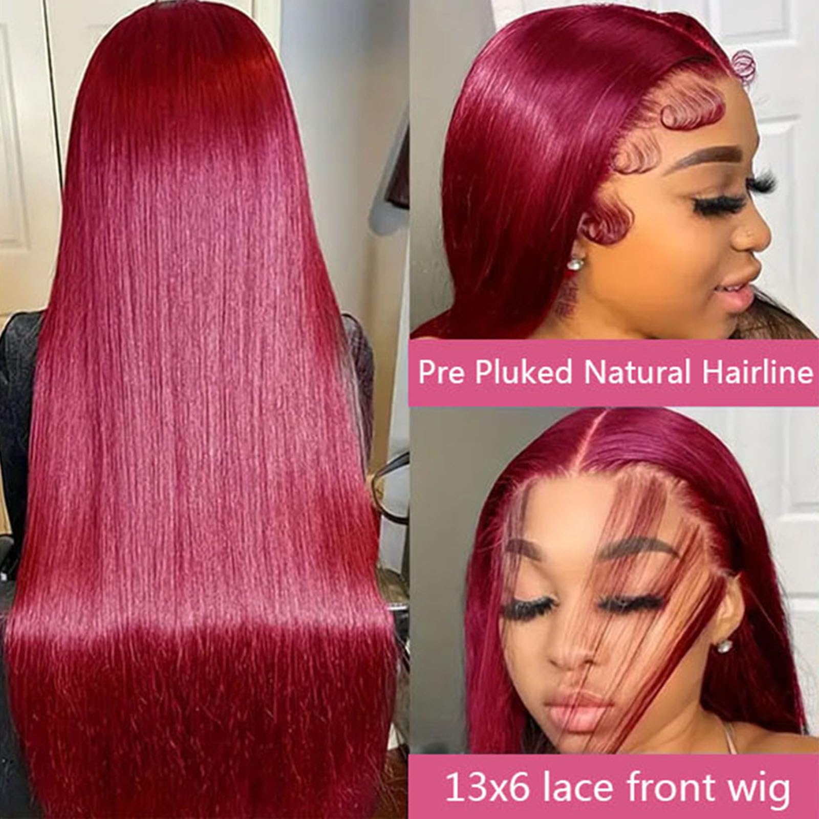 Amadaier 28 inch straight colored hair wig showing full back length