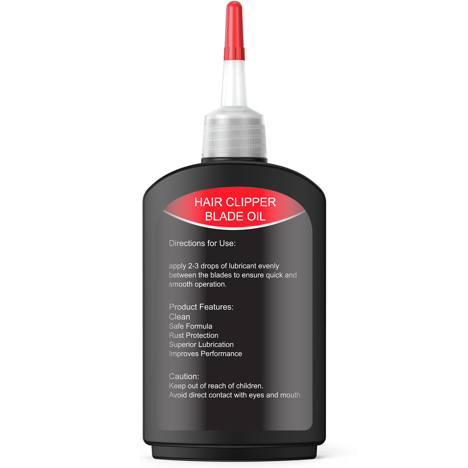 Premium anti rust hair trimmer lubricant oil being applied to electric shaver blades.