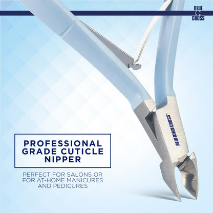 Blue Cross nail care trimmer with six millimeter jaw size close up view