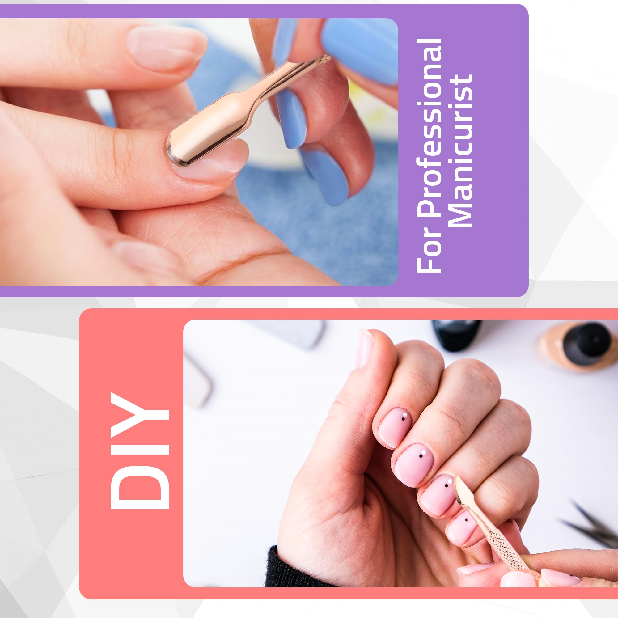 Compact 3 in 1 professional manicure and pedicure kit by Utopia Care laid out neatly