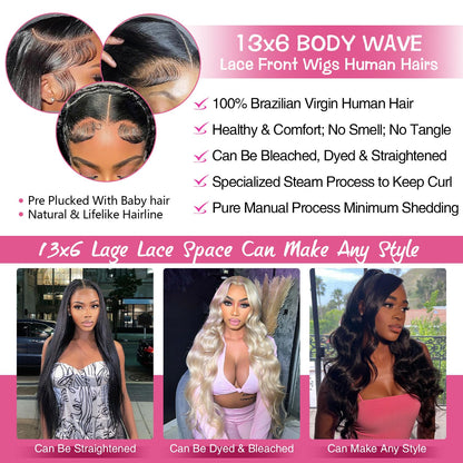 Natural black human hair wig styled with defined body waves showcasing its soft luster.