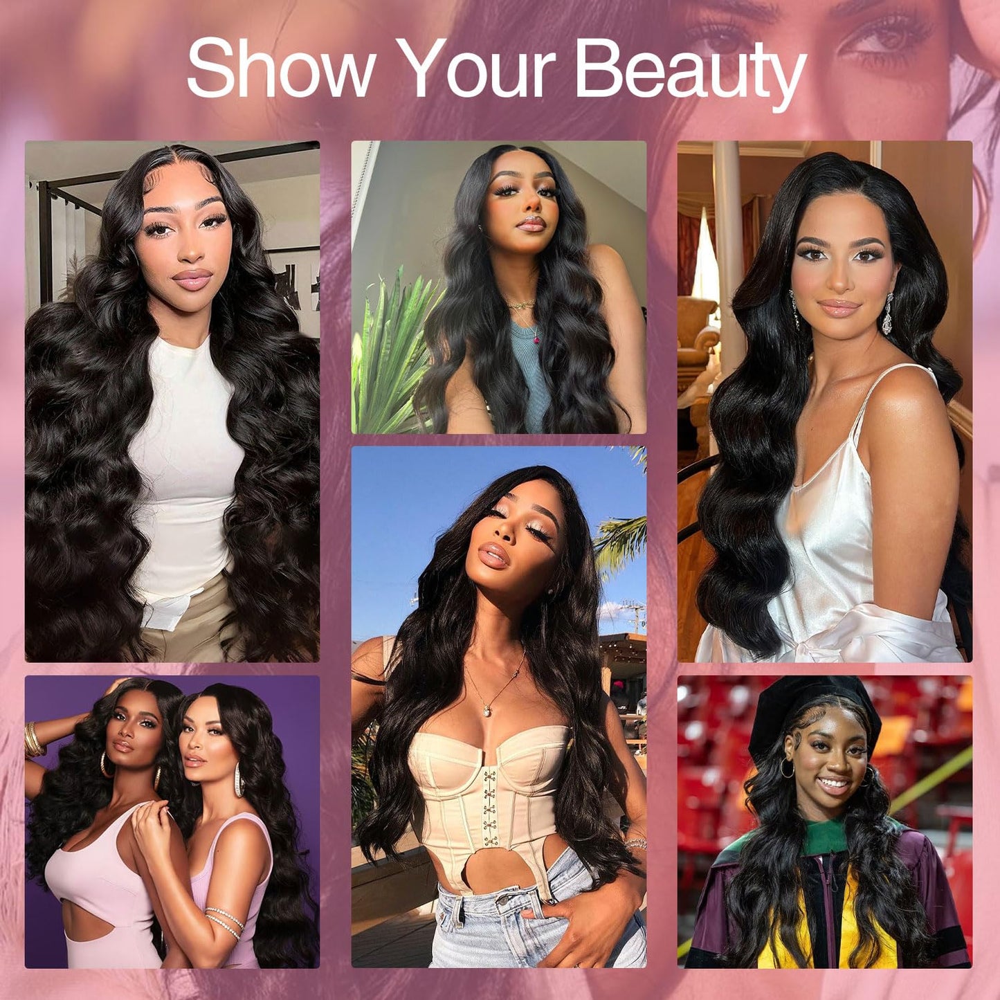 Gearina premium 30 inch glueless frontal wig showing the delicate baby hairs around the perimeter.