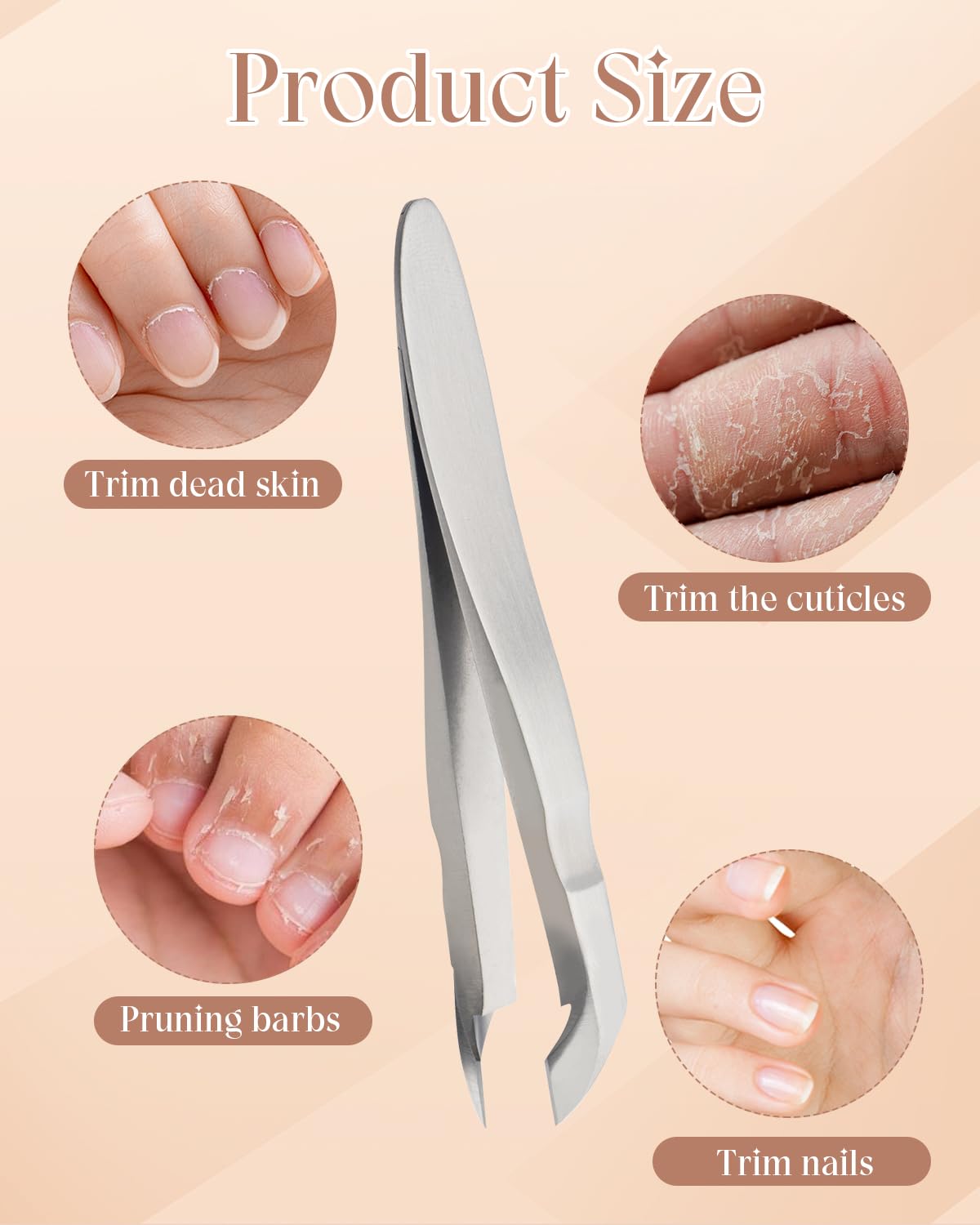 Liobelon stainless steel nail scissors close up view of jaw blade