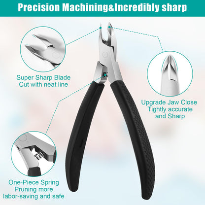 Close up profile of the professional stainless steel cuticle cutter blades highlighting precision alignment