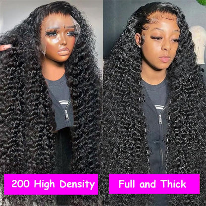 Close-up of the 13x4 HD transparent lace frontal showing the realistic pre-plucked hairline.