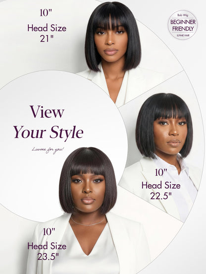 LUVME HAIR premium imported short black human hair wig packaging and contents displayed neatly