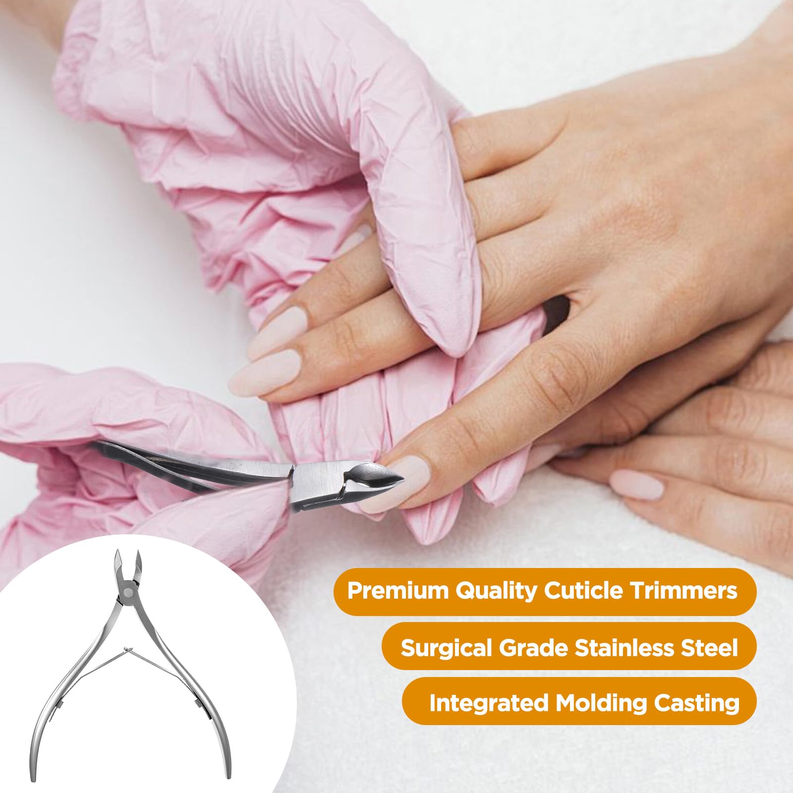 Ptwola dead skin remover clipper scissor being used safely for a precise home manicure