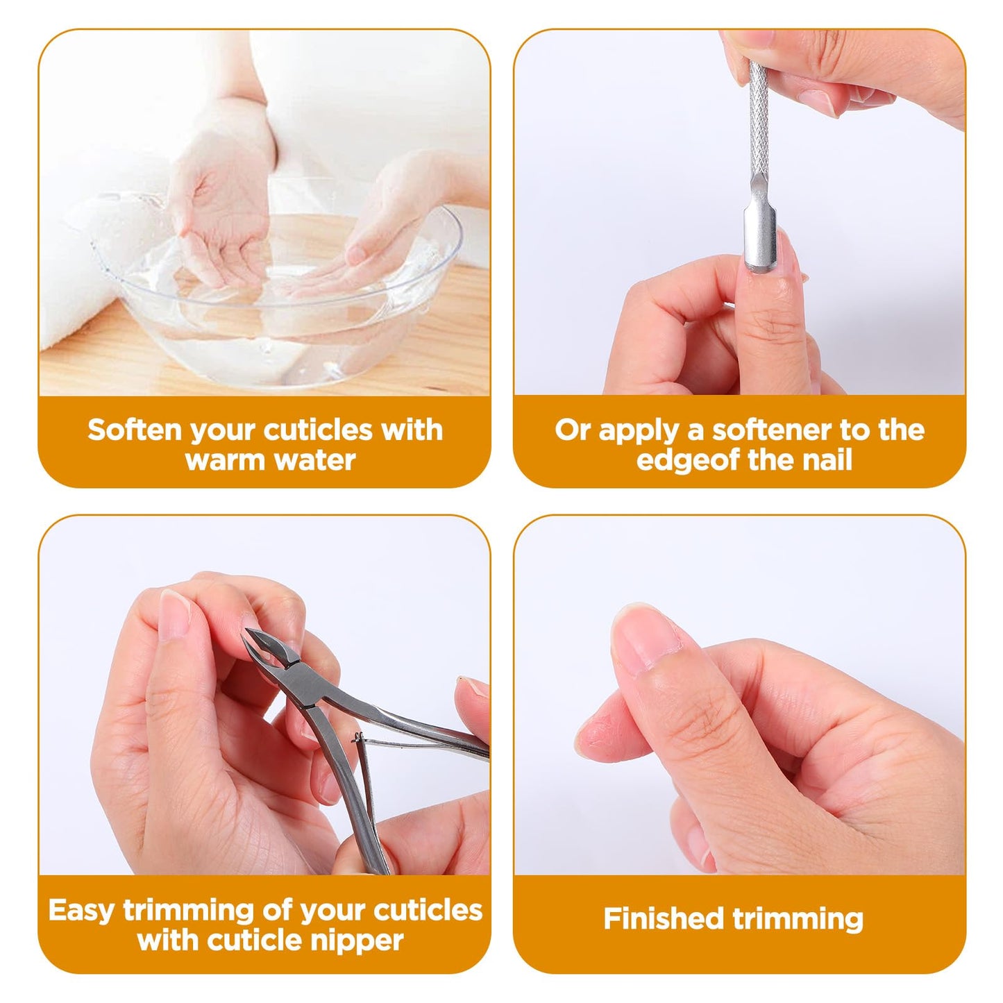 Side angle view of the rust resistant Ptwola cuticle trimmer showing compact design measurements