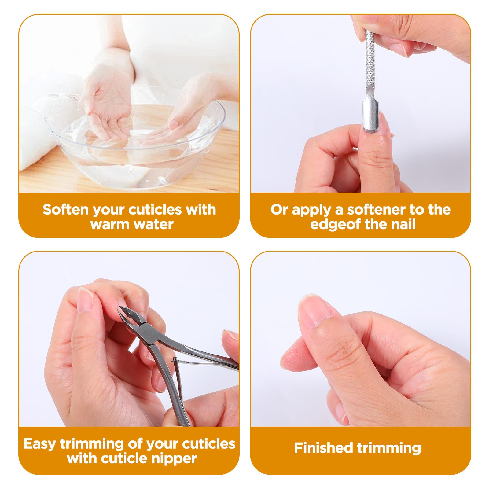 Side angle view of the rust resistant Ptwola cuticle trimmer showing compact design measurements
