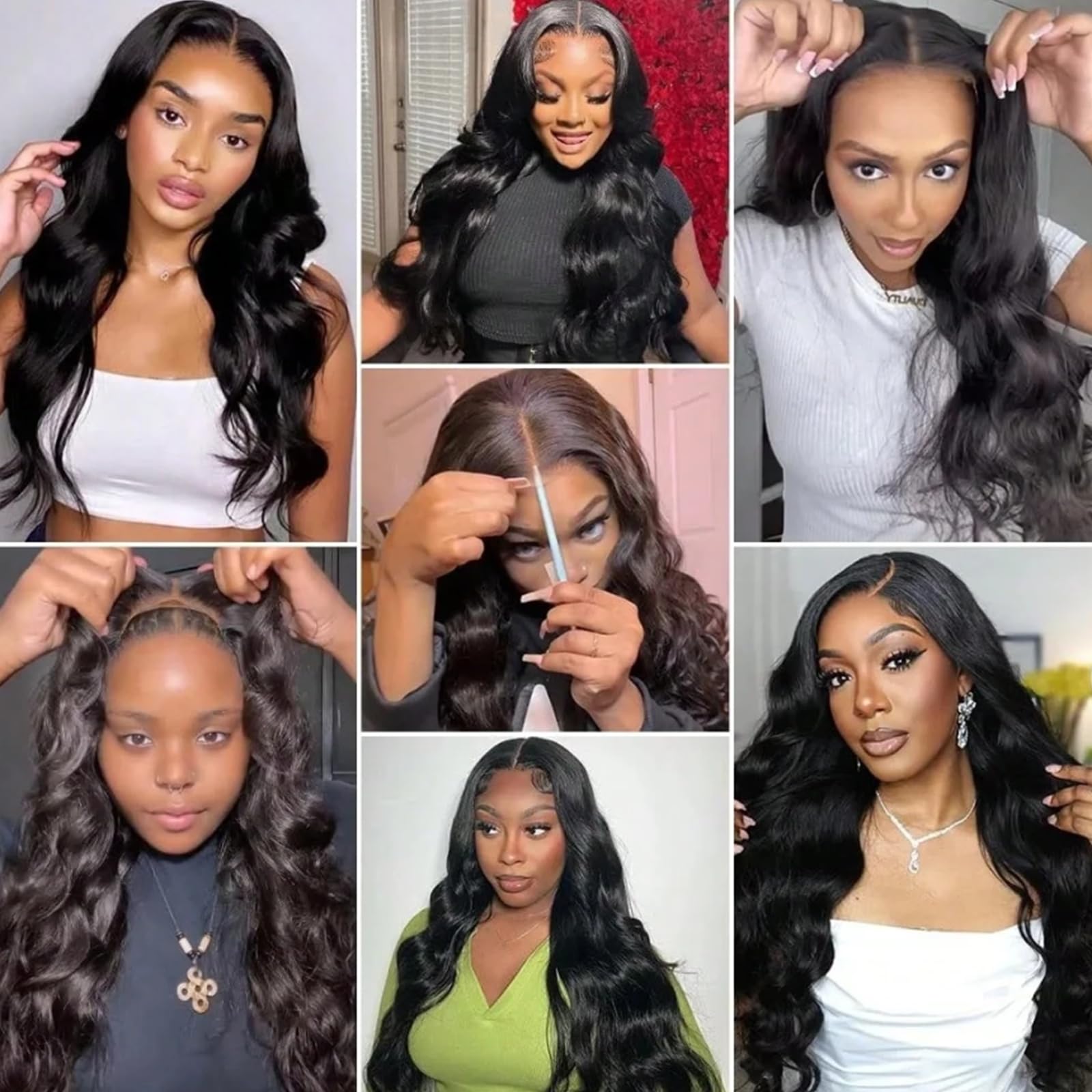 Side angle of pre cut wear and go glueless lace front wig