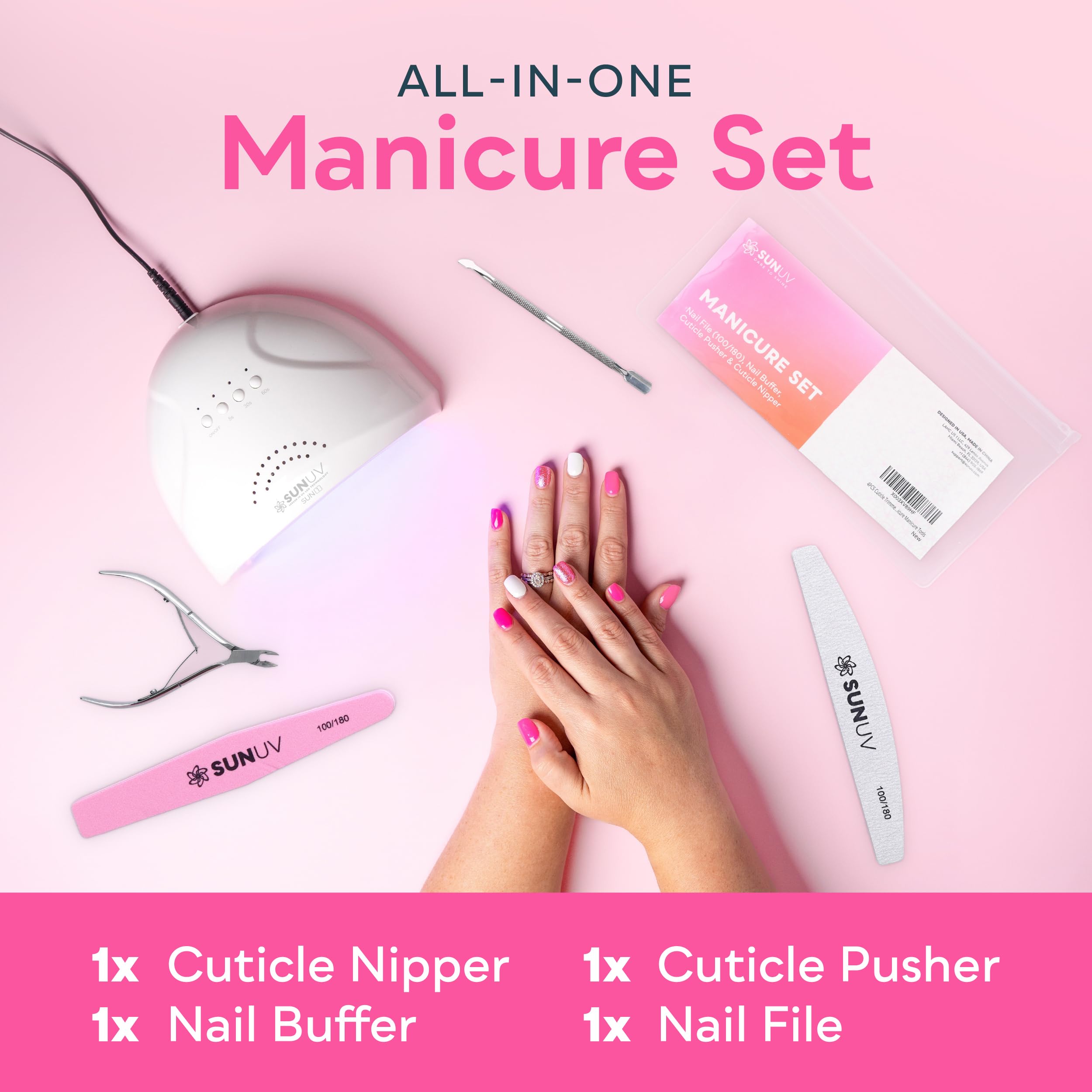 Stainless steel cuticle trimmer with safety lock closed highlighting sharp precision blades