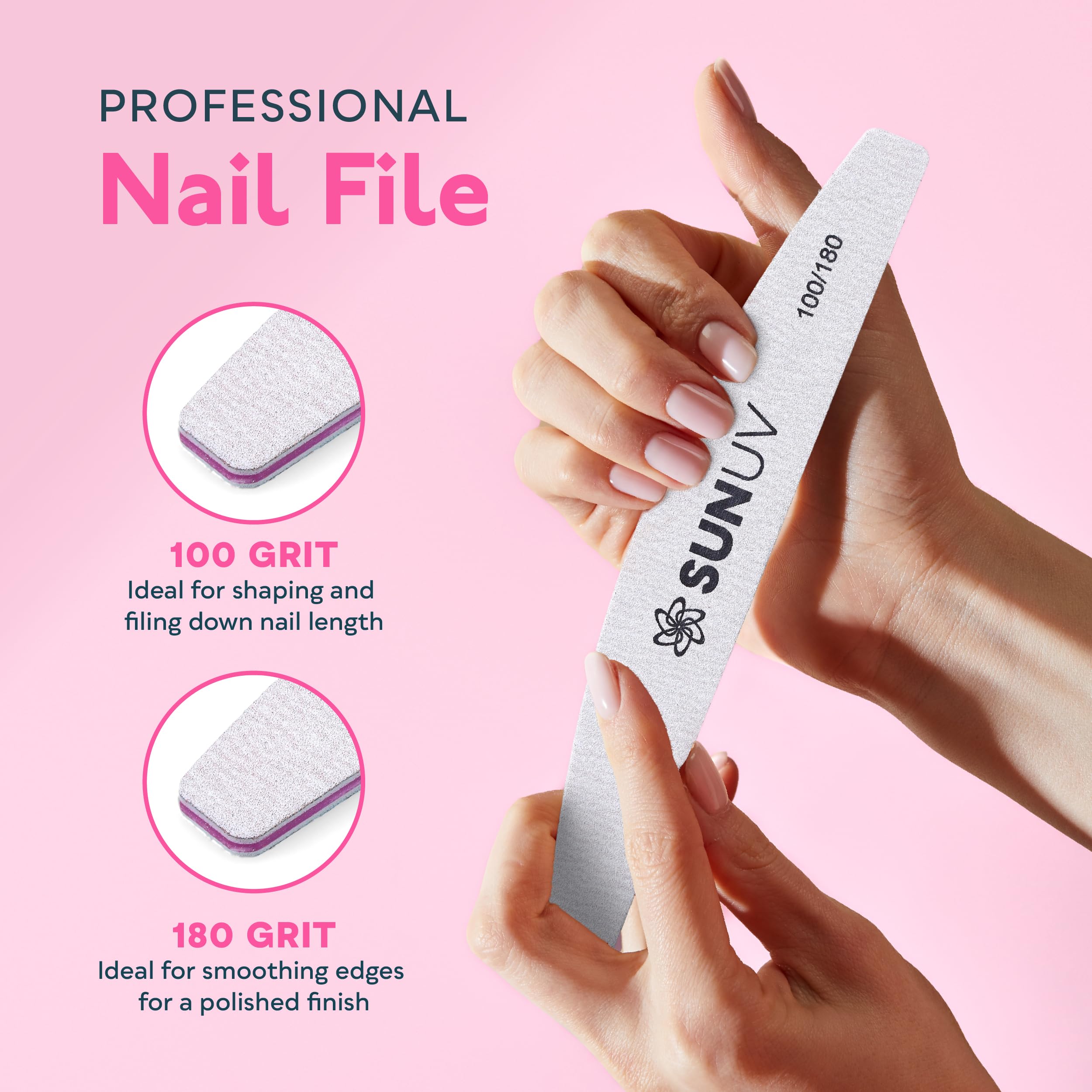 Double sided 100 180 grit heavy duty nail file and multi sided smoothing buffer board