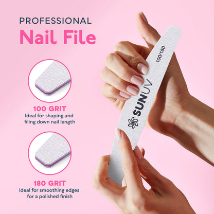 Double sided 100 180 grit heavy duty nail file and multi sided smoothing buffer board