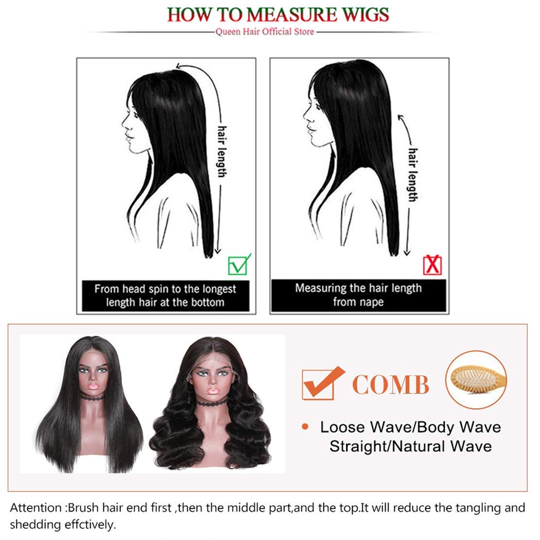 Aiterina glueless curly wig packaging content including the hairpiece and bonus styling accessories