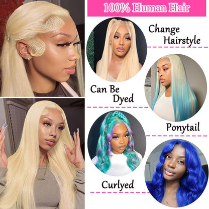 LETMIEO platinum blonde glueless wig cap construction illustrating adjustable straps and internal combs