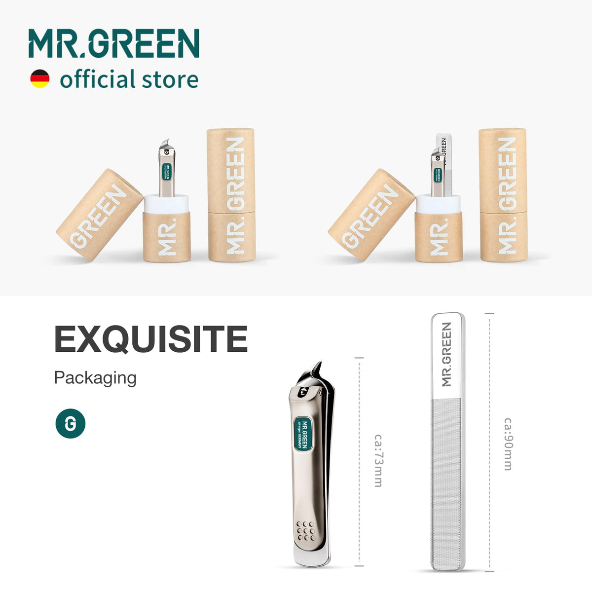 MR.GREEN professional dead skin trimmer and cuticle nipper displaying its precise cutting tip