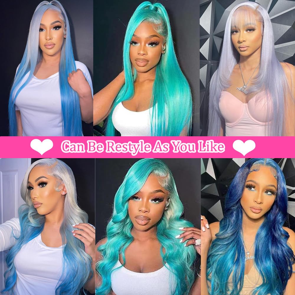 Side view of 30 inch straight blonde lace frontal wig styled with soft natural baby hairs