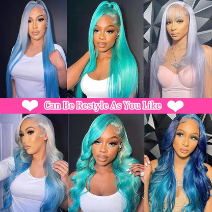 Side view of 30 inch straight blonde lace frontal wig styled with soft natural baby hairs